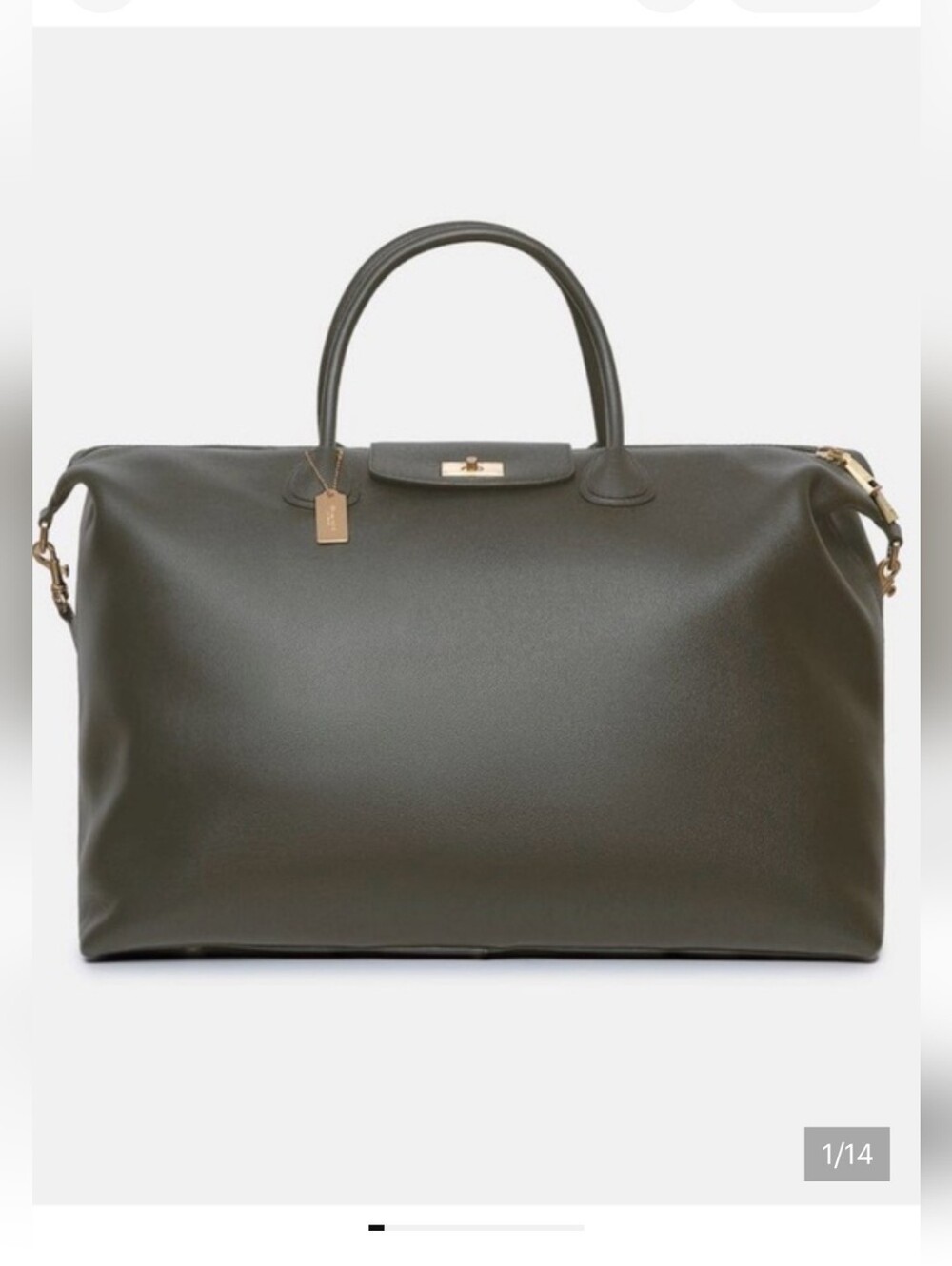 Annie Weekender Leather Bag - Khaki/Olive Green